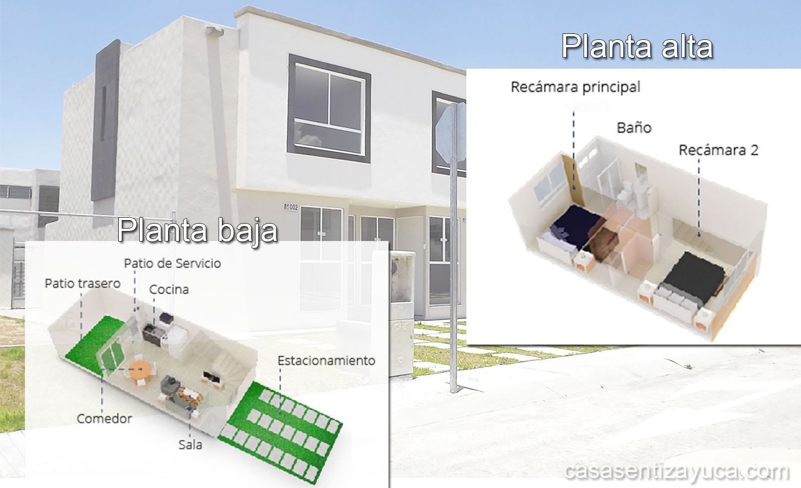 plano casas en venta en tizayuca con crédito infonavit 2 pisos